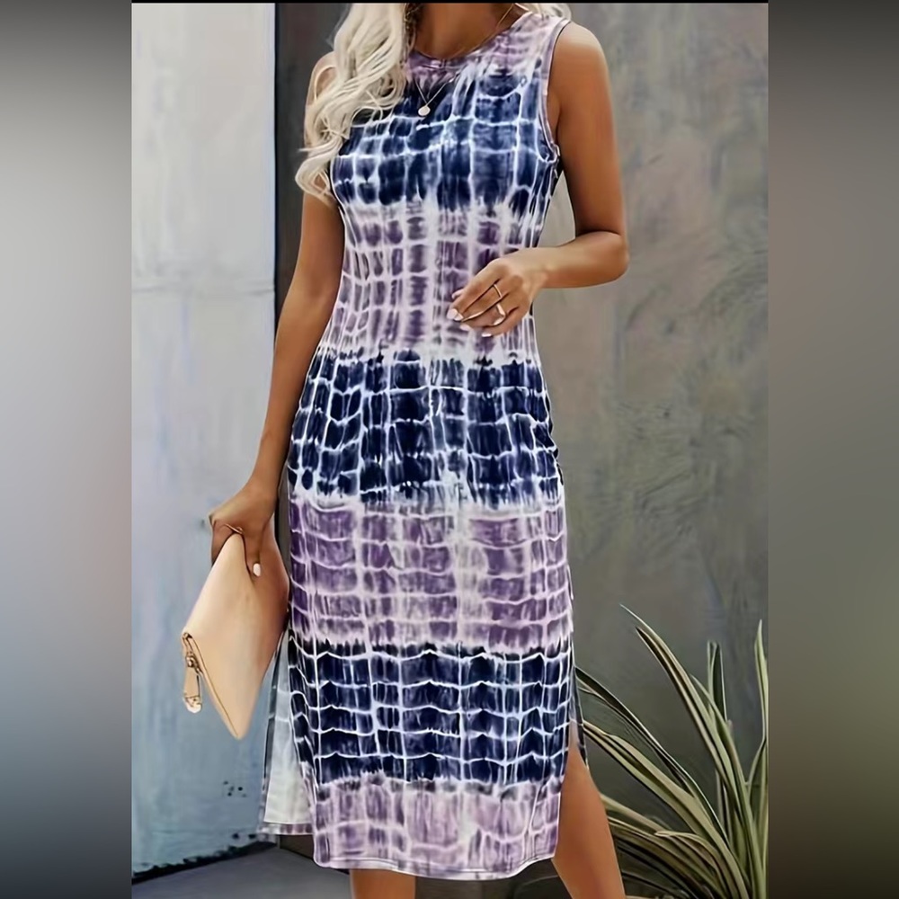 🆕 Tye Dye Color Block Dress - Picture 3 of 3